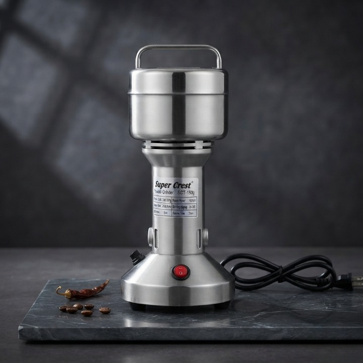 Super Crest SCT 150g Powder Grinder 1000W Copper Motor Stainless Steel Build High Speed 28000 R Min Coffee Spice Herb Grinder